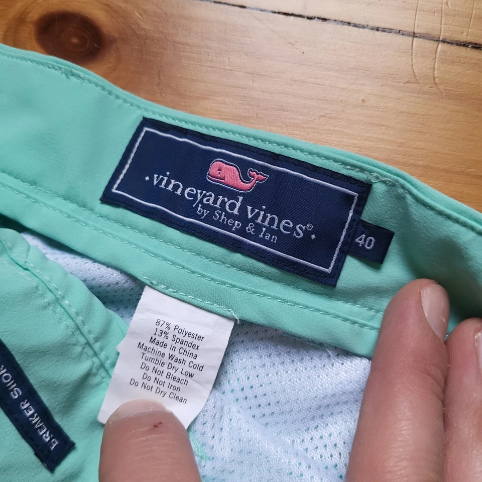 Pantalones Cortos Vineyard Vines Breaker Para Hombre 40 Verde Rendimiento Elastizados Golf Exterior Foto 3 de 4