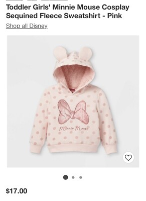 Toddler Girls' Minnie Mouse Cosplay Sequined Fleece Sweatshirt