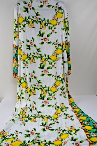 ANTICA SARTORIA 2024 FLOWERS & LEMONS LONG MUMU/DRESS/KAFTAN S/M NWT - Picture 7 of 9