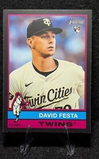 2025 Topps Heritage SSP Black Border #249 David Festa, Minnesota Twins RC