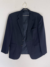 OSCAR DE LA RENTA Blue Men's Wool Blazer Suit Jacket Size 42S