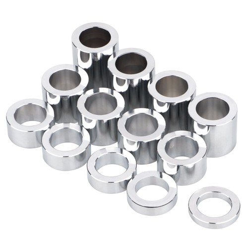 Chrome Wheel Axle Spacers ID 1" OD 1 1/2" For Harley Dyna Softail Road King FLHR - Foto 9 di 10