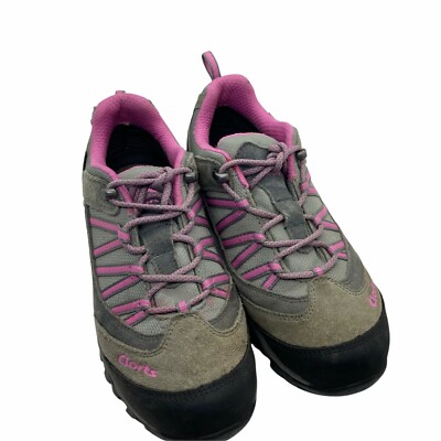 Clorts Hiking Shoes Women's Size 8.5 HKL831C Gray Pink Synthetic Lace Up Low Top