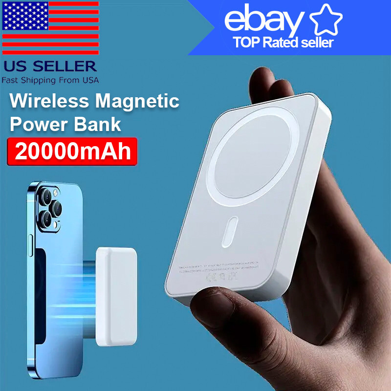 20000mAh Power Bank Magnetic Battery Pack Wireless Charger for