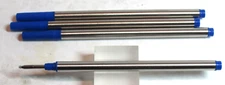 4 Terzetti BLUE Medium Rollerball refills-Fit Mont Blanc Capped Rollerball pens
