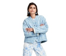 Rachel Comey X Target Size M Women's Animal Print Cropped Quilted Jacket - Blue