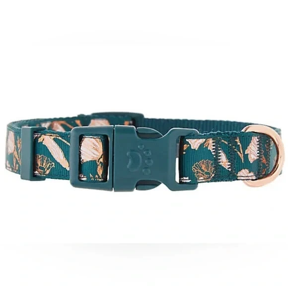 Top Paw Rose Gold Metallic Pink Flower Dog Nylon Dog Collar Medium 14-20 in - Image 2 of 4