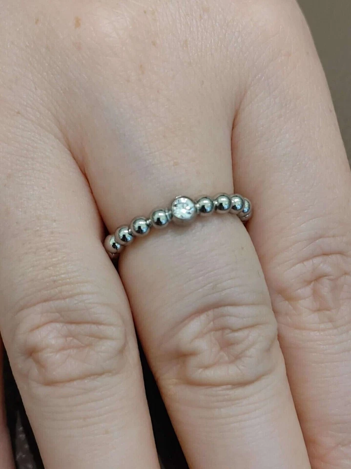 KADO Frauen Edelstahlring mit 1 Swarovski Kristallkugel Ringgröße 54 für frauen
