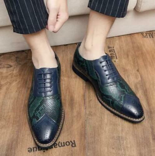 Mens Snakeskin Pattern Pointy Toe 