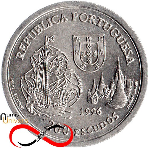 200 Escudos de Portugal 1996 CuNi UNC - Relation Diplomatique Siam - Portugal - Imagen 2 de 2