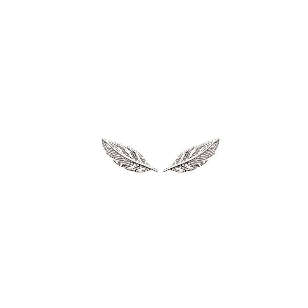 Boucles d'oreilles plumes argent 925 rhodié anti-ternissement poinçonné