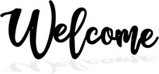 Welcome Metal Sign, Wall Decor, Cut Out black