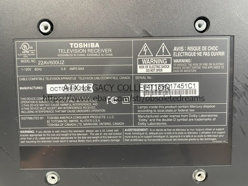 22" Toshiba 1080i LCD HD TV Monitor w/ Remote (Working 100%) VGA S-VIDEO HDMI - Picture 12 of 12