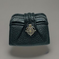 Brighton Black Leather Heart  Silver Embellishment Photo Case 3  