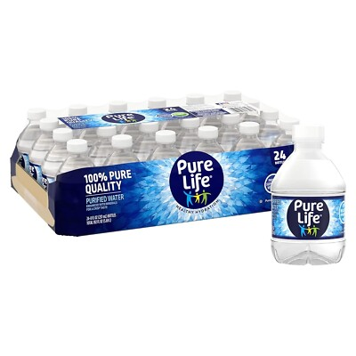 #ad Pure Life Purified Water 8 Fl Oz Plastic Bottled Water 24 Pack $5.28