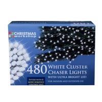 The Christmas Workshop 480 Led Bright Chaser Cluster String Lights White The Christmas Workshop 480 Led Bright Chaser Cluster String Lights White
