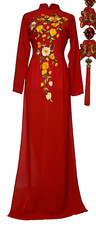 ao dai vietnamese dress not with pant lua tam y theu size M FINAL SALE