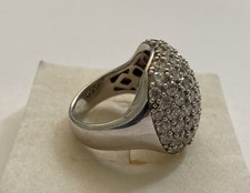 QVC, Sterling Silver, Dome Pave Diamonique, Cocktail Ring, UK- P, Full Hallmarks