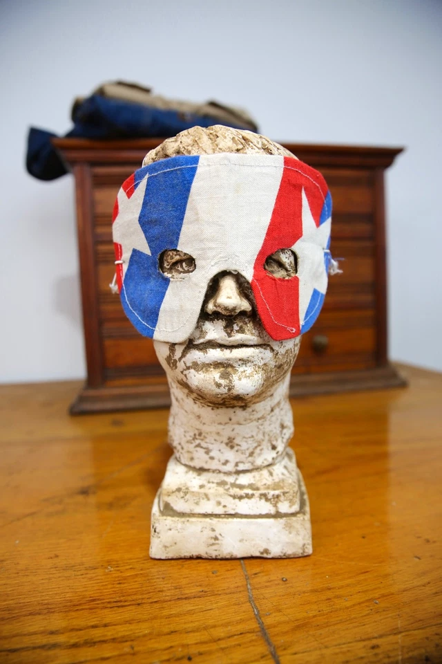 Disfraz de Halloween Vintage Carnaval Mardi Gras Máscara Estrellas Rayas Bandera Americana Foto 2 de 4