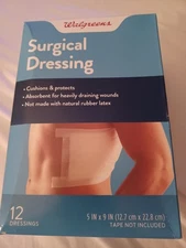 12 Walgreens Surgical Dressing 5" x 9" New in Box