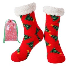 Christmas Slipper Socks For Women Fuzzy Grips Non Slip Thick Fluffy Xmas Gifts