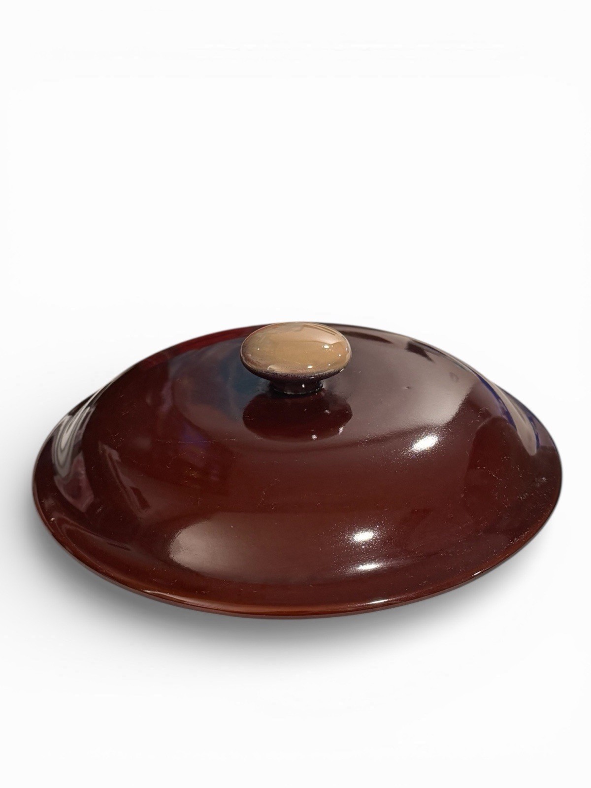 Sango Nova Brown 3qt Covered Casserole Dish w/ Lid Handles Stoneware