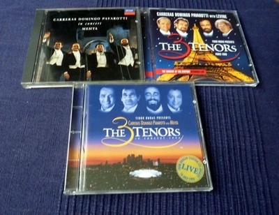 3 CDs Three Tenors Carreras Domingo Pavarotti In Concert + 1994 Mehta+1998 Paris