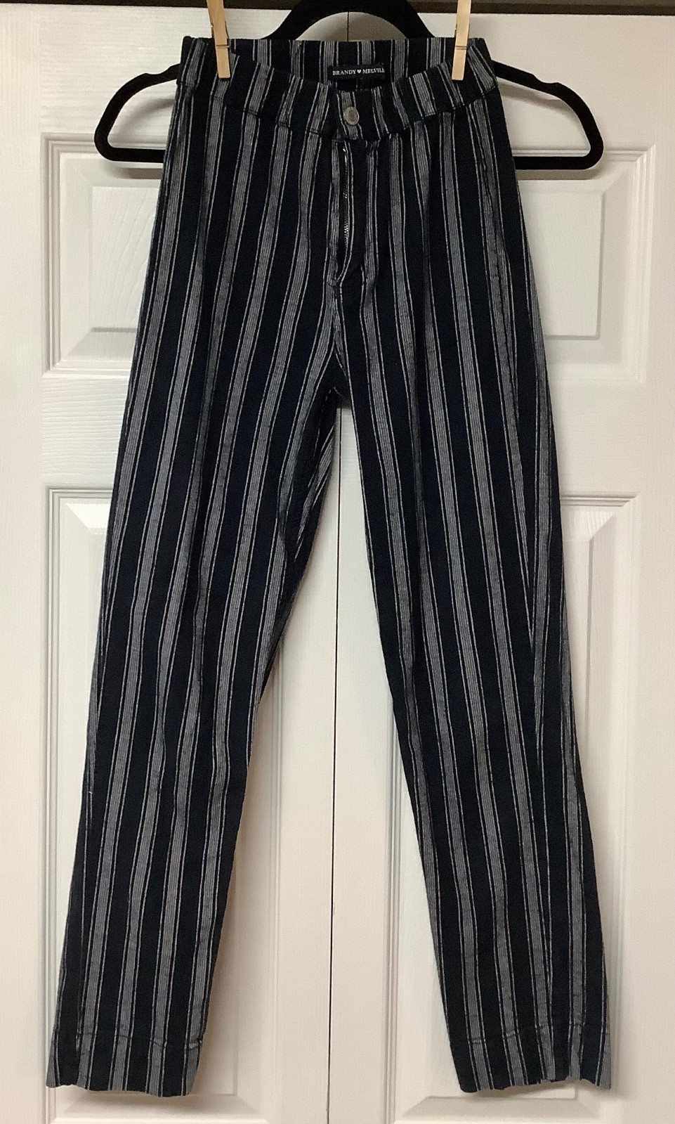 Brandy Melville John Galt Tilden Women’s Pants Black W/Gray Stripes Sz: XS