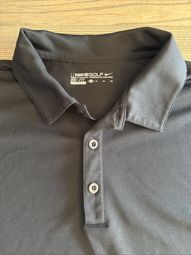 Nike Golf Dri-Fit Poloshirt schwarz atmungsaktiv Herren Gr. XL kurzarm " - Bild 2 von 4