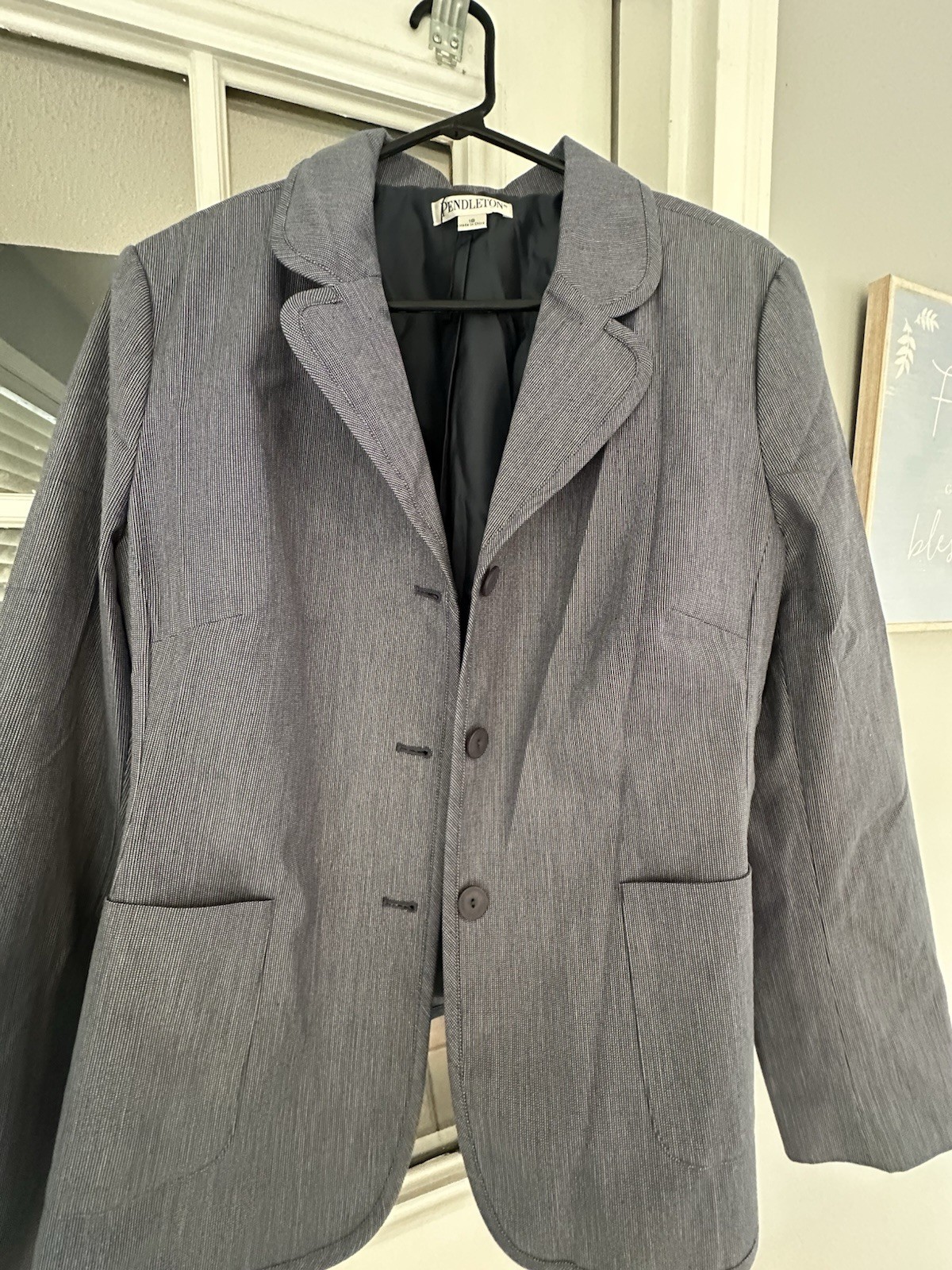 Pendleton Gray Women's 3Button Blazer Jacket Wome… - image 1