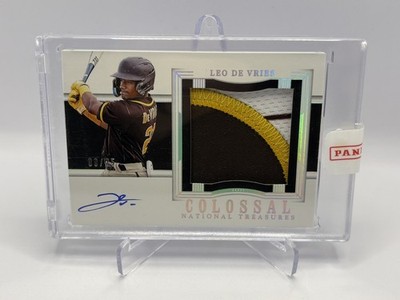 2024 Panini National Treasures Colossal Material Leo De Vries /25 Patch Auto 