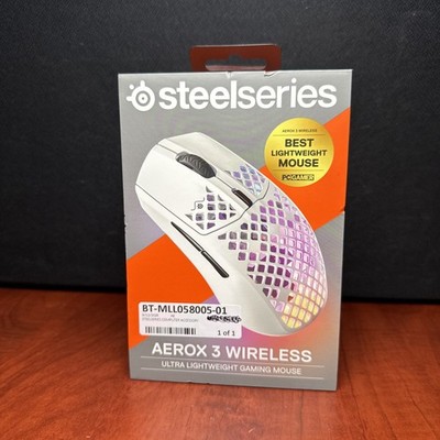 SteelSeries Aerox 3 Wireless Ultra Light Weight Gaming Mouse Snow White (9522)