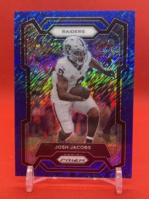 2023 Panini Prizm #178 Josh Jacobs Blue Shimmer #/25