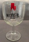 Vintage MICHELOB Beer Footed Glass Goblet Thumbprint Glass 6" Tall (2 Glasses)