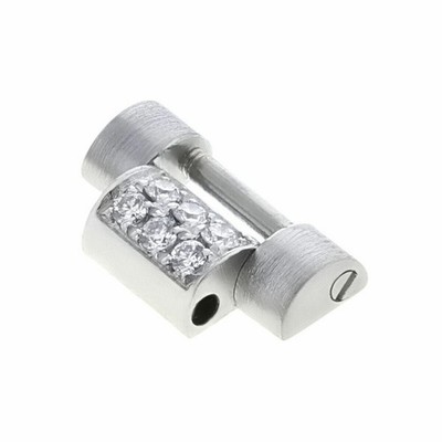 10MM LADIES 18K WHITE GOLD WATCH BAND LINK FOR ROLEX WITH 6 NATURAL DIAMONDS