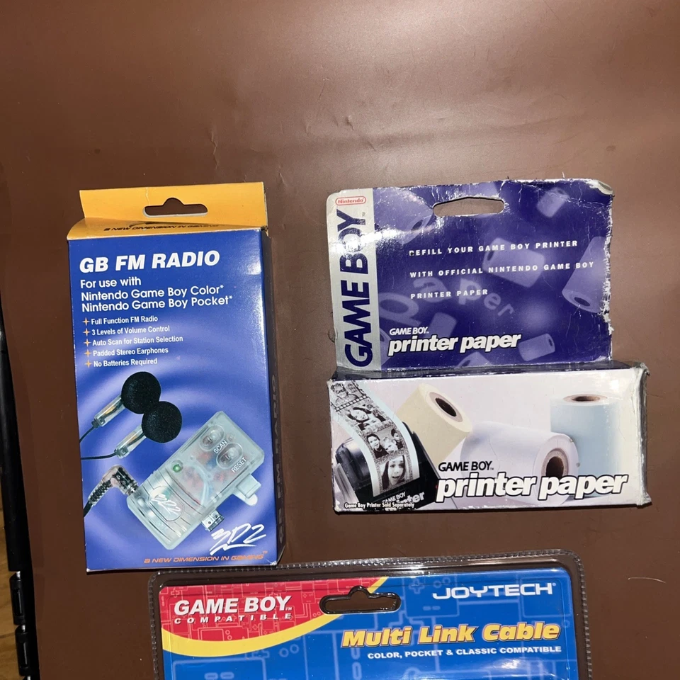 Official Nintendo Gameboy Printer paper Gameboy fm radio & link cable joytech  - Image 2 of 4