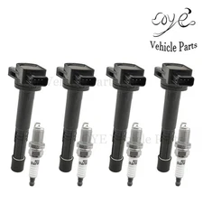 4pcs Ignition Coil and Spark Plug for Honda Accord S2000 2.0L 2.2L 2.4L L4