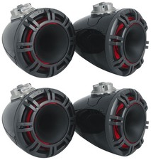  4 KICKER 47KMFC9 9" Marine Boat Horn Loaded Flat Mount Tower Speakers KMFC9