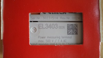 Beckhoff   EL3403   EtherCAT-Klemme  EL3403  0026   Power Measuring Terminal