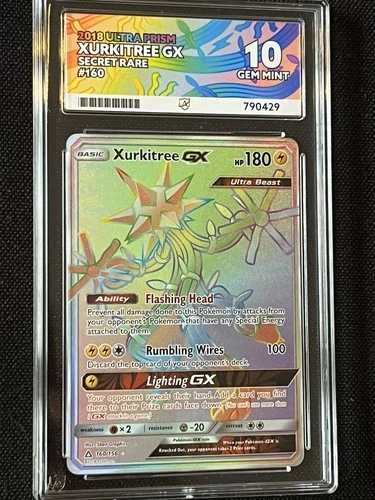 Xurkitree GX 160/156 Full Art Secret Rare Pokemon Ultra Prism 2018 Ace 10 Grade