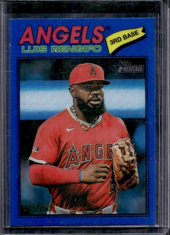 2026 Topps Heritage Luis Rengifo Chrome Blue Refractor #/150 Angels