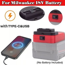 NEW Power Phone Charger Adapter For Milwaukee 18V Battery PD  QC 3.0 Dual Port