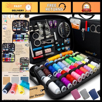100-Piece Sewing Kit for Adults - Travel Needle & Thread Set, Craft Essentials