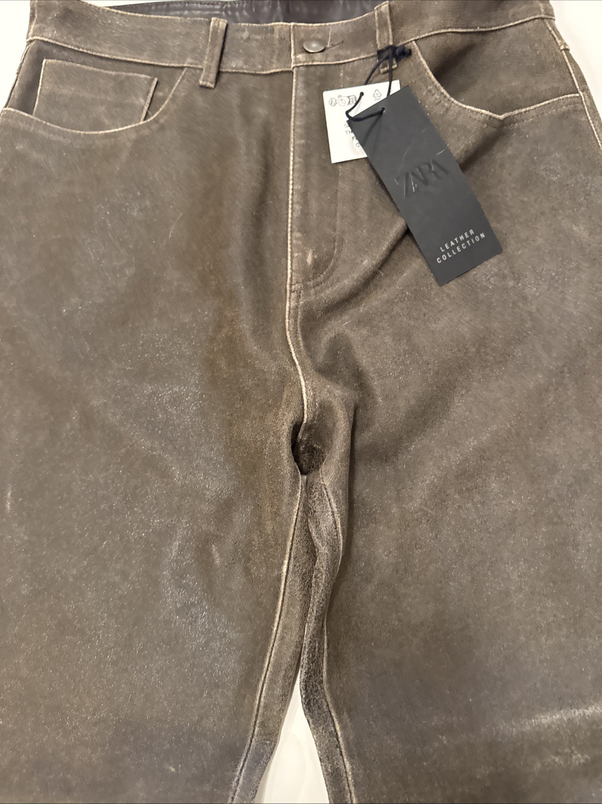Zara Man Men’s 100percent Leather Pants Size 31 NWT image 3