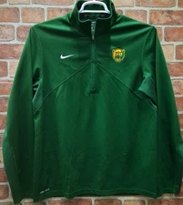 Nike Dri Fit BU Baylor University Bears Adult 1/4 Zip Jacket Size Large Green