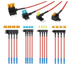 16 Pack 4 Types Fuse Tap Upgraded, 12V Car Add a Circuit Tap Kit-