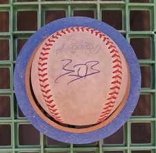 Autographed Baseball game used BRYANT BETANCOURT Colorado Rockies 
