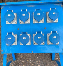 63A 3 Phase Distribution Board – 8x 32A Outputs, RCD & MCB  + 63amp 3p socket