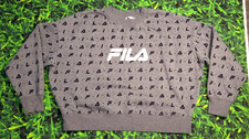 FILA Heritage All Over Print Fleece Sweatshirt Women's 1X Grey