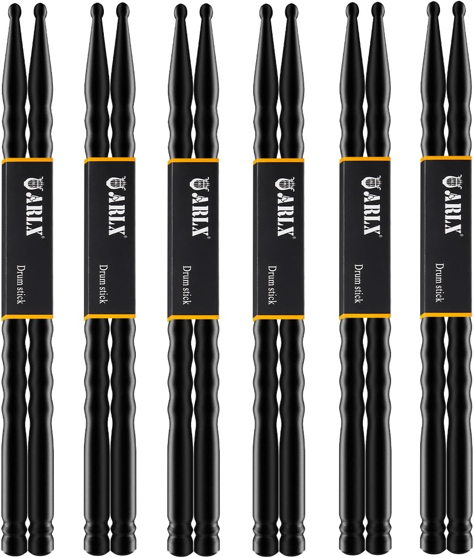 5A Carbon Fiber Drum Sticks 6 Pair Drumsticks Unique Wave Non-Slip Drumsticks